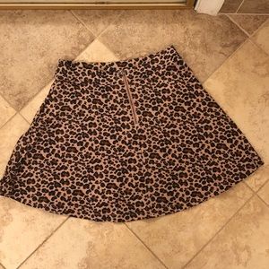 Cheetah Print Quarter Zip Skirt
